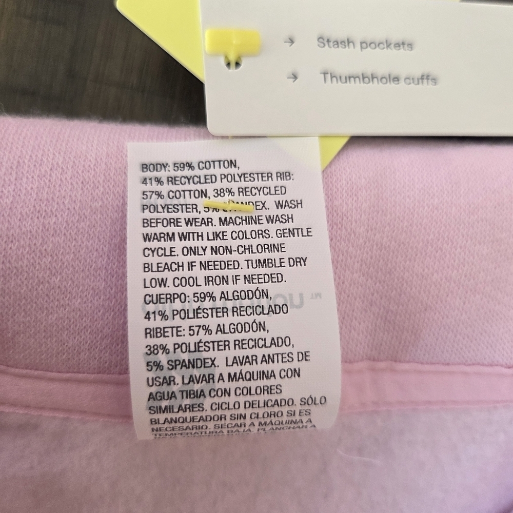 Girls' Medium (8) Pink 1/2 Zip Cotton Fleece Sweatshirt Pullover Thumb Hole New - Picture 12 of 12